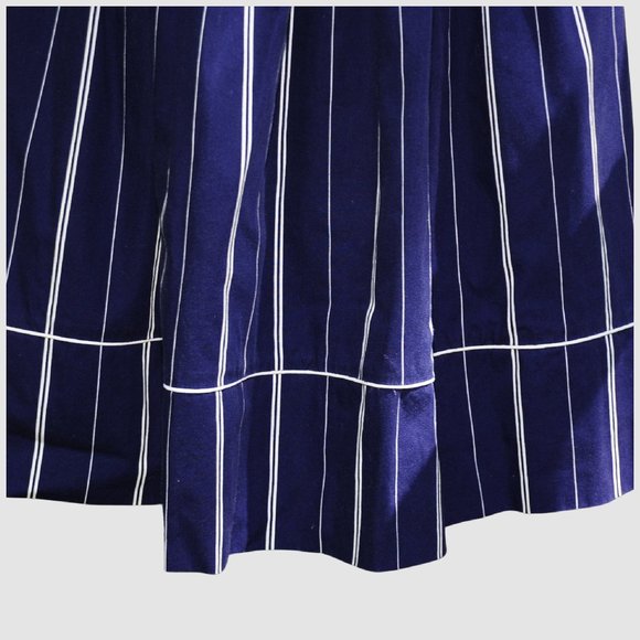 VTG Navy Blue & White Cotton Sleeveless Dress S/M - Picture 6 of 12